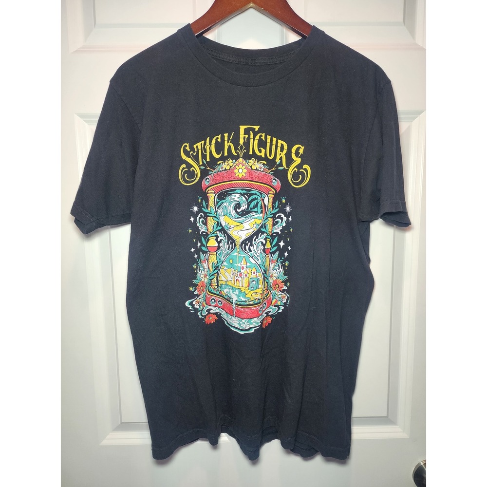 Stick Figure Sacred Sands Tour 2023 Black Graphic T-Shirt Mens M Reggae Rock